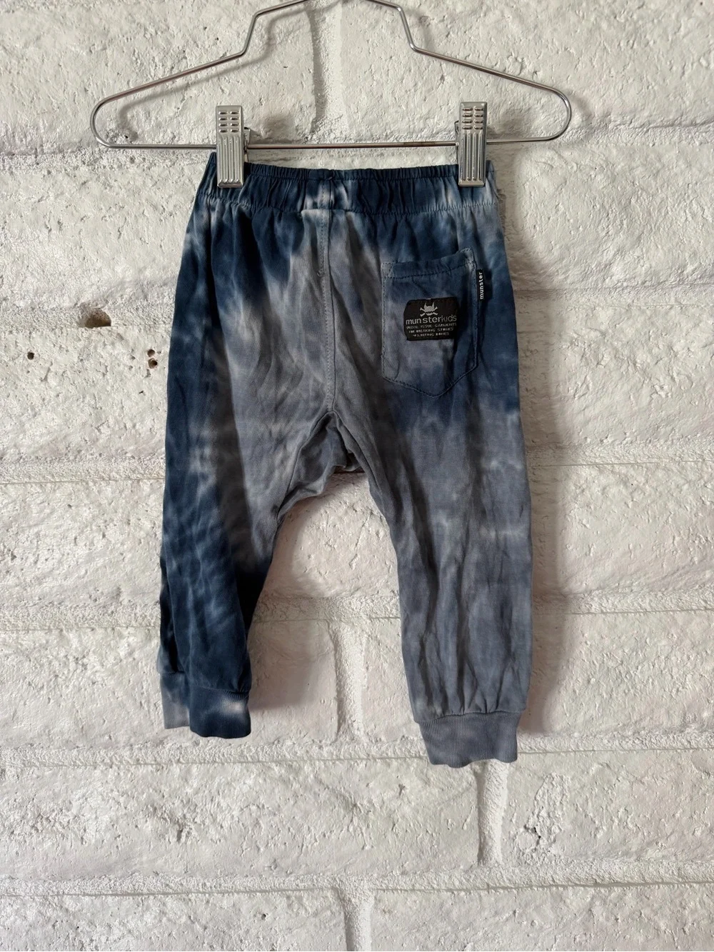 Munster Kids Tie-Dye Leggings in Blue and Gray